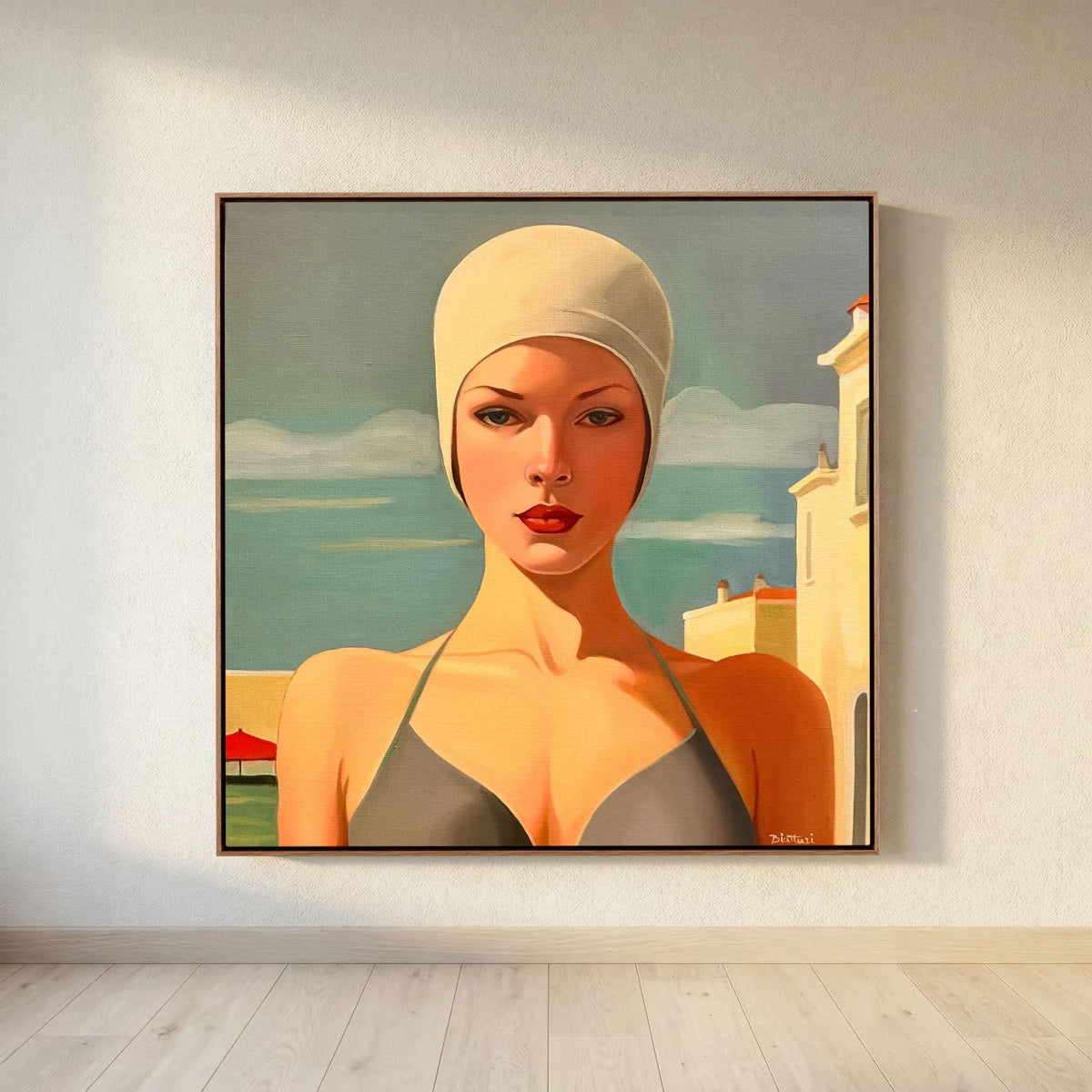Baigneuse au bonnet blanc 1 Canvas
