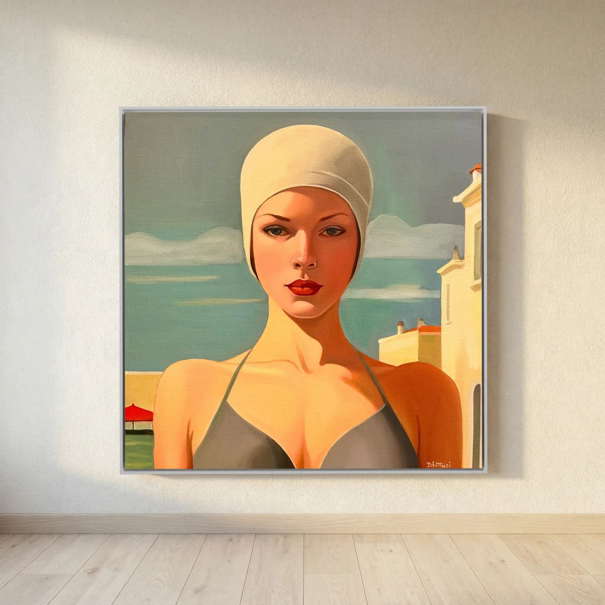 Baigneuse au bonnet blanc 1 Canvas