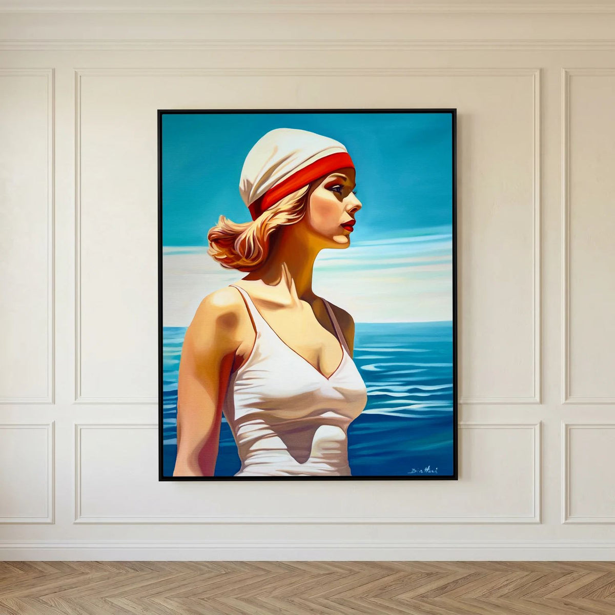 Baigneuse au Bonnet Blanc Canvas